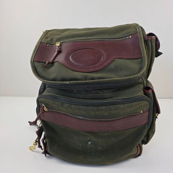 Vintage ORVIS Battenkill Canvas & Leather Backpack Carry On 90s Fly Fishing Bag - Picture 1 of 11